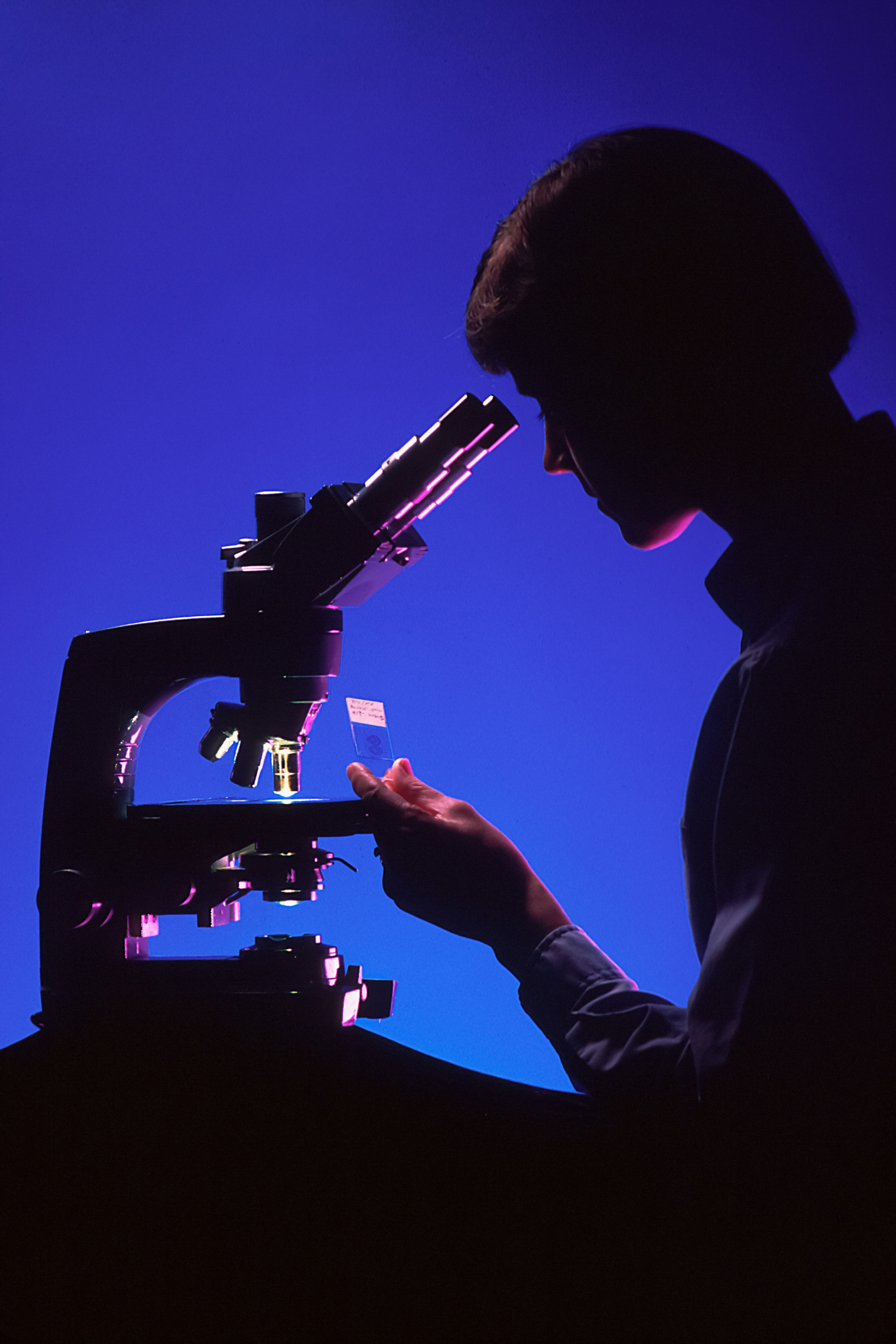 Pathologist at a Microscope